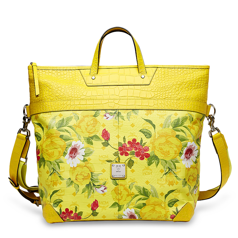 2014 NEW MCM BLUME FLOWER TOTE LARGE